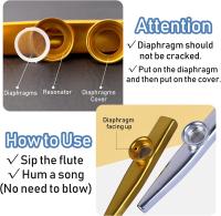 Kazoo De Metal Instrumento Musical Flauta Diáfragma Para Compañero Ideal Para Guitarra - details 4
