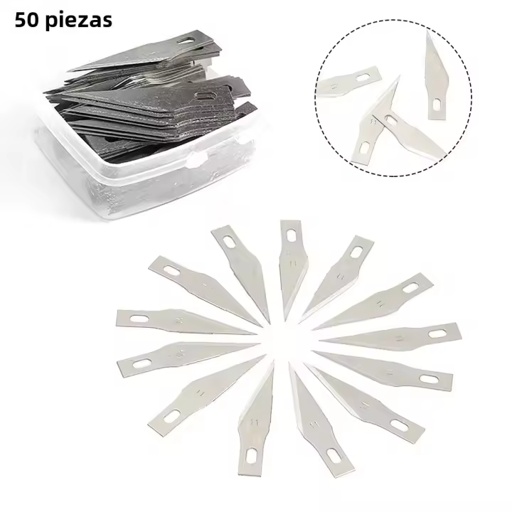 100/50pcs Hojas De Acero Inoxidable Para Grabado Metal Herramienta De Grabado En Madera Hojas De Corte De Cirugía Calpul Sustitución Para Artesanía Y Metalurgia - 1