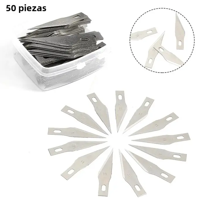 100/50pcs Hojas De Acero Inoxidable Para Grabado Metal Herramienta De Grabado En Madera Hojas De Corte De Cirugía Calpul Sustitución Para Artesanía Y Metalurgia - 1