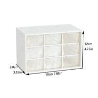 Caja De Almacenamiento Para Joyería Y Suministros De Escritorio Con 9 Compartimentos Pequeño Y Transparente Para Dormitorio Estudiante - details 1
