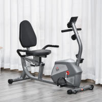 HOMCOM Bicicleta Estática Reclinada con Pantalla LCD y Volante de Inercia de 3 kg Resistencia Magnética de 8 Niveles Asiento Ajustable 121,5-136x62,5x98 cm Gris - details 1