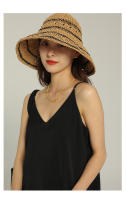 Sombrero De Paja Vintage Con Alas Anchas Para Mujer Sombrero De Sol Plegable Protección UV Para Playa Y Viajes Exterior Primavera Verano - details 12