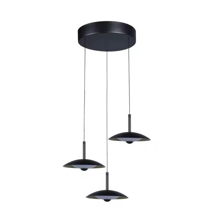 Ledkia Lámpara Colgante LED 24W Metal CCT Seleccionable Shirak 3 Focos Negro - 1