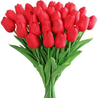 10PCS Flores Artificiales De Tulipán Toque Real Para Scrapbooking Vaso Para Decoración De Hogar Y Boda Arco De Rosas Para Jardín Guirnalda Regalo Para Mamá Bouquet - details 15
