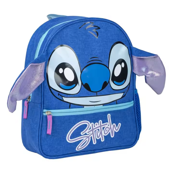 Mochila Infantil Escolar Stitch, Unisex niños, Azul, Pequeña - 1