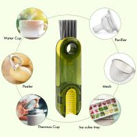 Cepillo De Limpieza Multifuncional 3-en-1 Para Botellas Y Copos Cepillo De Silicona U-Shaped Para Profundidades Y Rincones Verde Gris Azul - details 4