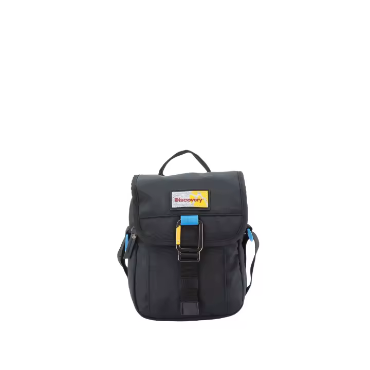 Bolso bandolera con solapa DISCOVERY Icon en color negro Recycled Pet 3L - 1