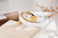 Reloj De Cuarzo Para Mujeres Con Pulsera De Serpiente Y Cuero Diamante Adorno Zodiaco De Moda Personaje Resistencia Al Agua 3Bar - details 4
