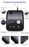 Máquina De Uñas Eléctrica 45000RPM Taladro Profesional Para Pulir Y Modelar Uñas Máquina De Manicura Con Accesorios Incluidos - details 10