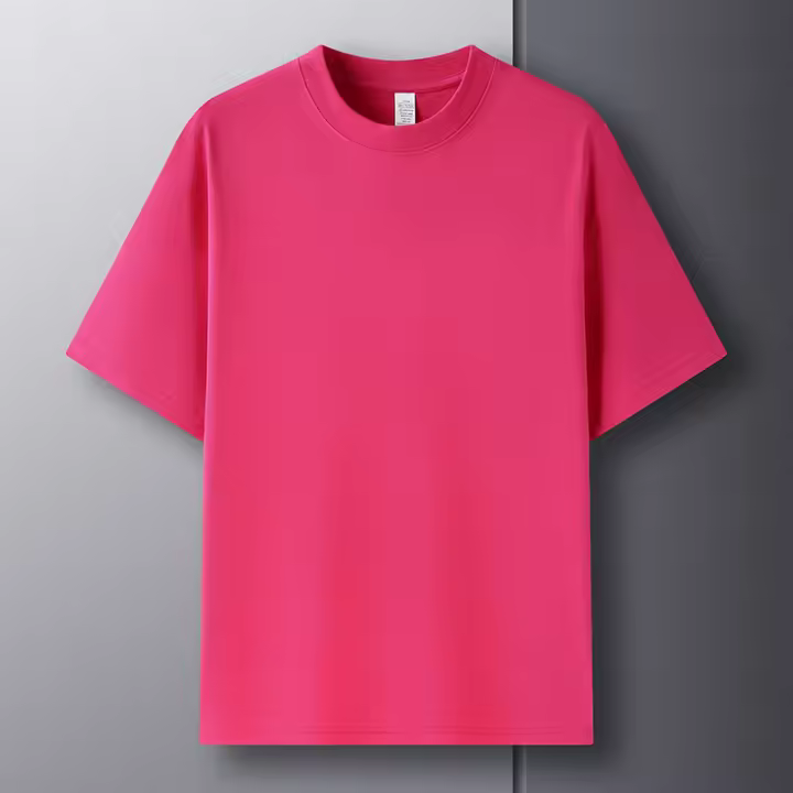 Camiseta De Algodón Puro 100% Para Hombre Manga Corta Verano Moda Casual Color Sólido Cuello Redondo Top Amplio Para Pareja - 1