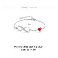 Regalos para Mujer, Plata de Amor Infinite Pulsera with Caja Para Mujeres Gift  Rojo - details 1