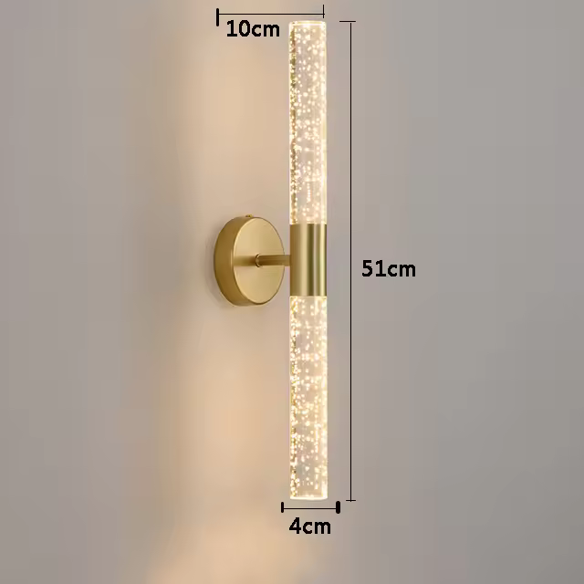 Lámpara De Pared LED Moderna Con Cristal Para Dormitorio Y Sala De Estar Iluminación Interior De Pasillo Y Aisles Estilo Nórdico Instalación En Pared Incluye Bombilla - 1