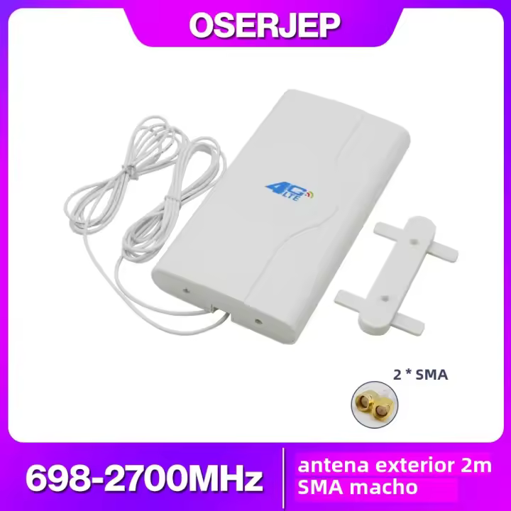 Mimo Panel Antena 700-2600MHz 2*44dBi Antena 3G 4G LTE Con Conector SMA Y Cable De 2M/5M Para Router Y Modem - 1