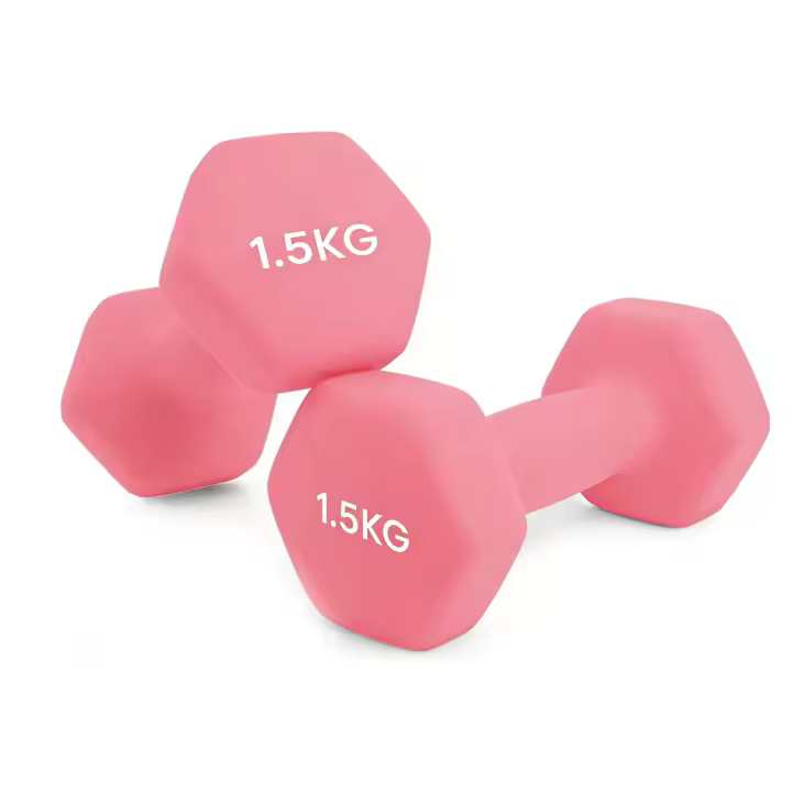 Pesas y Mancuernas Antideslizantes de 1KG/1.5KG/2KG/3KG (2 unidades) - Suaves al Tacto para Hombres y Mujeres, Diseño Ergonómico, Anti-Rodadura, Gimnasio en Casa, Fitness - 1
