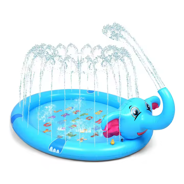 DAM. Splash Pad. Juguete inflable y aspersor de agua, divertido juego para niños. 200cm. Diseño elefante con trompa aspersor. 200x140x38cm. - 1