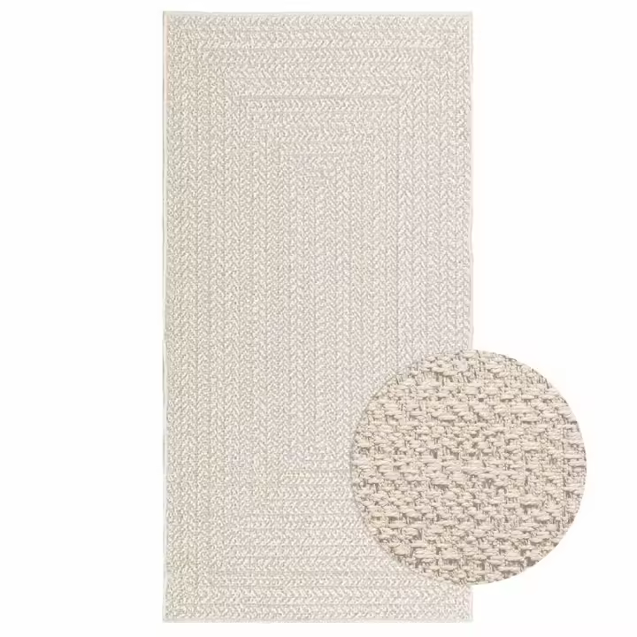 vidaXL Alfombra ZIZUR apariencia yute interior exterior crema 80x150cm - 1