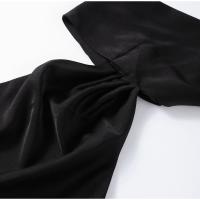 Vestido De Fiesta De Satén Para Mujer Elegante Sin Mangas De Cintura Alta Vestido Largo De Noche Casual A-line Halter Sin Costumbre De Alta Calle - details 0