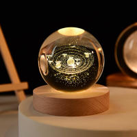 Lámpara De Noche LED 3D Cristal Sfera De 6cm Con Imagen Del Sistema Solar Y Santa Claus Para Decoración De Hogar Y Dormitorio Regalos Para Niños - details 1