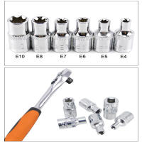 Juego De 6 Piezas De Destornilladores De Encaje 1/4" Con Adaptador De Encastre Torx E4 E5 E6 E7 E8 E10 Herramientas Manuales De Aluminio - details 0