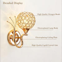 Lámpara De Pared De Cristal De Lujo Nórdica E27 Para Dormitorio Pasillo Aisle Balconada Escalera Armario Iluminación Interior Del Hogar - details 3