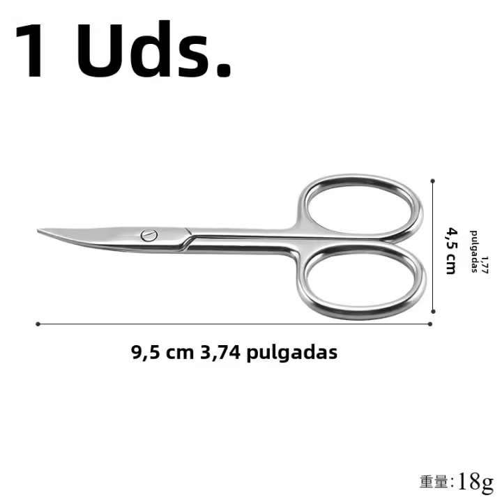 Tijeras De Manicura Profesional De Acero Inoxidable Para Corte De Cutícula Y Apariencia Estética Uso En Ojos Pestañas Nariz Cabello Facial Pelo De Cejas Y Pelo De Boca - 1