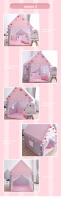 Carpa De Juguete Para Niñas Casa De Castle De Princesa Plegable Decorativa Para Habitación Interior Y Exterior Regalo De Navidad Para Niñas De 0 a 12 Años - details 8