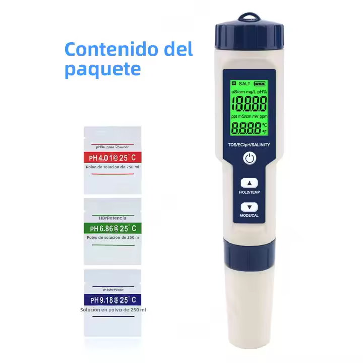 Medidor De pH Digital 7 En 1 ORP/EC/TEMP/SALT/S.G/TDS Para Prueba De Calidad Del Agua Alta Precisión Tester De Pureza De Agua Para Agua Potable - 1