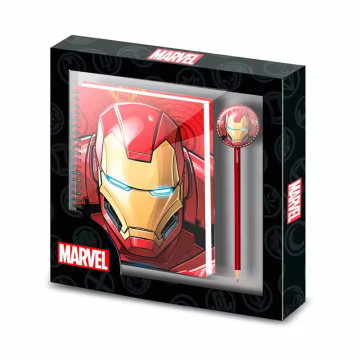 Set cuaderno + lápiz Stark Iron Man Marvel, de Karactermania - 1