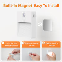 Lámpara Nocturna LED Con Sensor De Movimiento Recargable USB Para Dormitorio Cocina Escalera Pasillo Armario Iluminación RGB - details 5