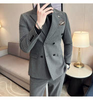 Traje De Boda Para Hombre 2025 Diseño Elegante Y Moderno De Terciopelo De Alta Calidad Doble Filo Con Chaleco Y Pantalones - details 2