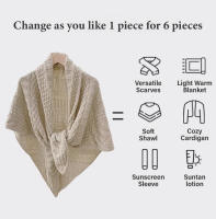 Bufanda De Tela Traidora Con Botones De Cuero Para Mujer Multifuncional Estilo Casual Adecuada Para Todas Las Estaciones - details 3