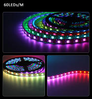Tira De LED RGB WS2812B 5050 DC 5V Impermeable Con IC Chip Addressable 144LEDs Pantalla Digital Flexible Multicolor Para Decoración De Hogar - details 5