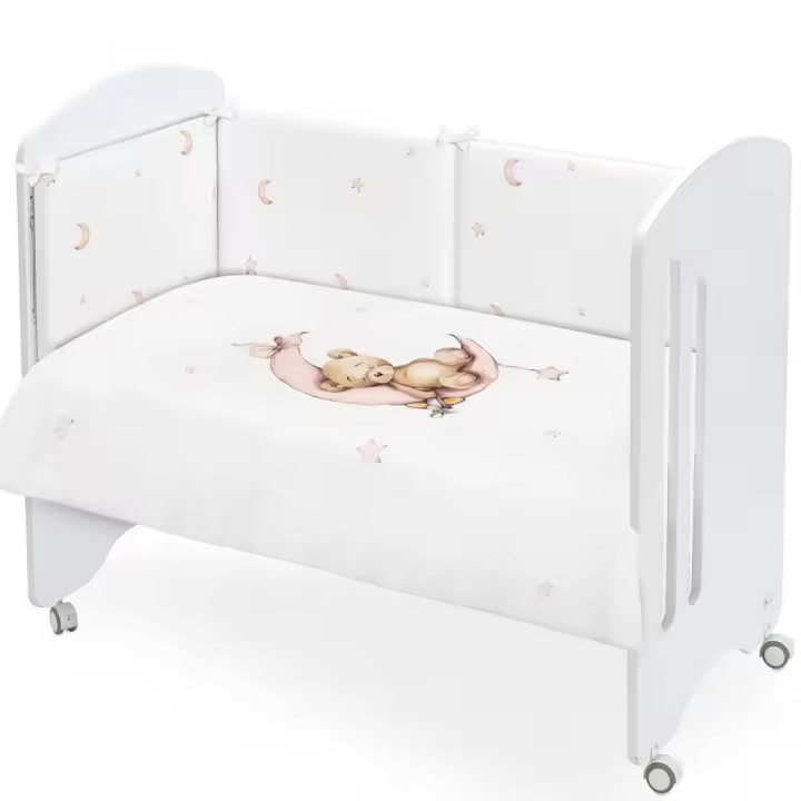 INTERBABY SET NORDICO  2 PIEZAS CUNA CON RELENO OSO LUNA ESTRELLAS 120X60CM - 1