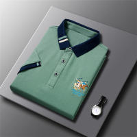 Camisa Polo Casual Para Hombres De Color Sólido Con Bordado Manga Corta Estilo Callejero Nuevo Arribo Moda Streetwear Verano - details 4