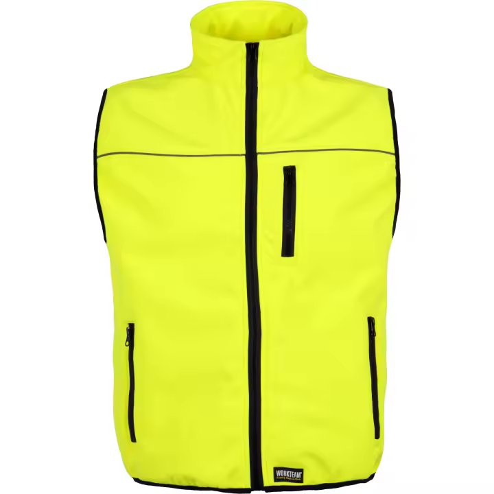 Workteam Chaleco Softshell Alta Visibilidad, Cortavientos, Impermeable e Interior de Alta Capacidad Térmica. Unisex. Pedir una talla más. - 1