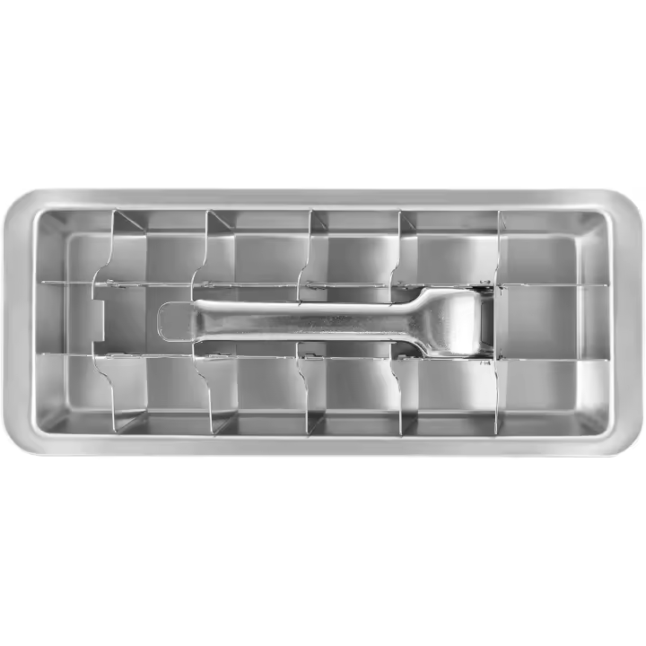 Bandeja de cubitos de hielo de acero inoxidable con 18 ranuras, extraíble y con asa, bandeja para cubitos de hielo de fácil extracción, eficiente y fiable. - 1