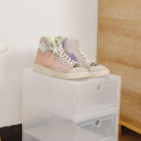 Caja De Almacenamiento Para Zapatos De Plástico Organizador Stackable Translúcido Para Calzado Ecológico Y Plegable - details 6