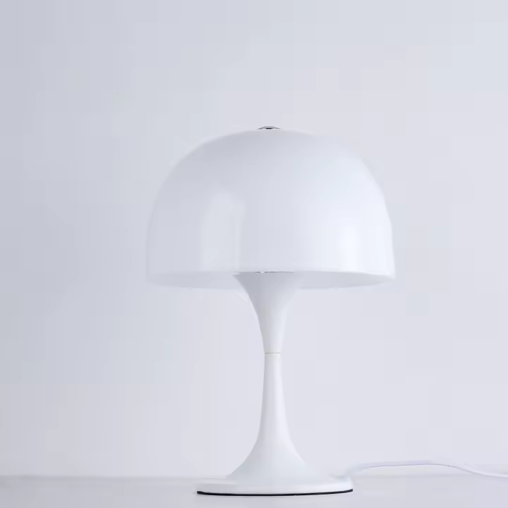 ALPINALUZ Lámpara de mesa moderna "MEDUSA" con 3 luces, pantalla de vidrio blanco y base metálico, ideal para dormitorio, sala y oficina G9*3 - 1