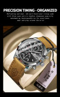 Reloj De Pulsera Para Hombre BINBOND Lujo Resistente Al Agua Cronógrafo Luminoso De Cuero Calidad Alta Reloj Casual De Cuarzo - details 3