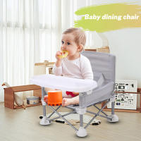 Trona portátil plegable para bebé con correa de seguridad y bandeja de comedor, silla de playa para niños, cómodo asiento de alimentación para niños que acampan - details 5