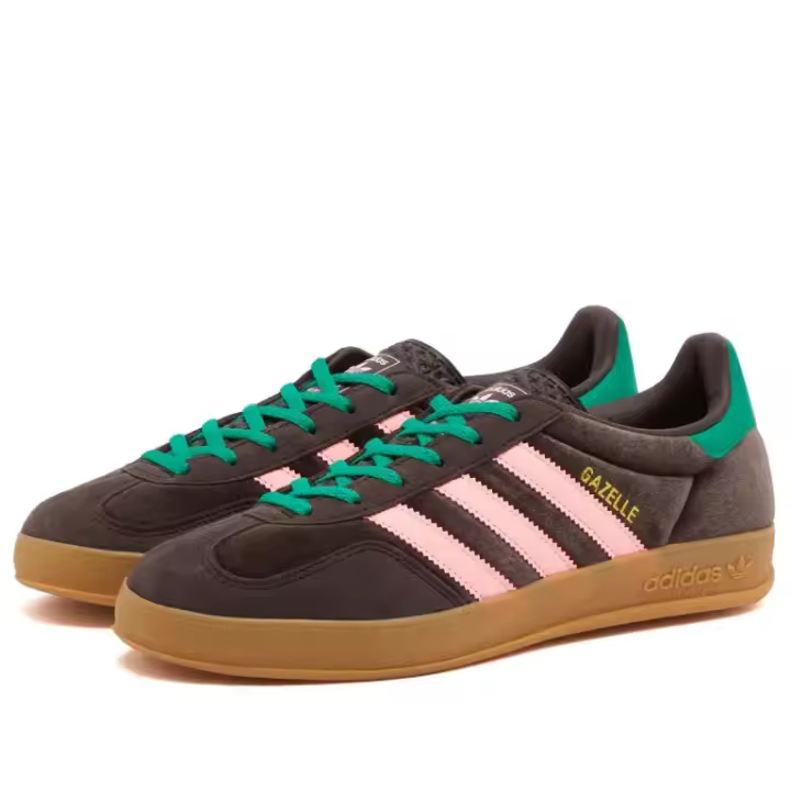 Adidas Gazelle Indoor Woman JI2714 Dark Brown / Glow Pink / Court Green JI2714 - 1