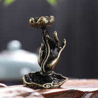 Incienso De Cobre Puro Con Forma De Buda Y Loto Marco De Incienso De Latón Para Ceremonia Zen De Té Decoración De Mesa De Té - details 0