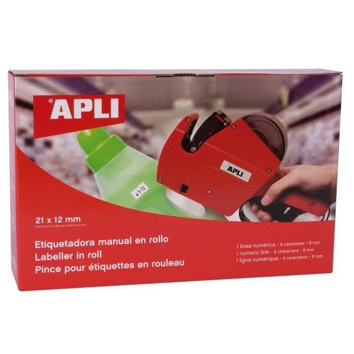 APLI ETIQUETADORA APLI 1 LINEA 8 CARACTERES 101418 ROJO SIN COLECCION