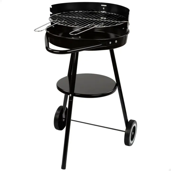 Barbacoa de Carbón con Ruedas Aktive Aluminio Metal esmaltado textileno 42 x 76,5 x 42 cm Negro - 1