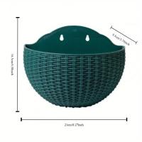 Maceta De Medio Círculo Estilo Europeo Imitación Rattan Colgante Para Pared Florero Para Exteriores Y Balcones Del Hogar - details 3