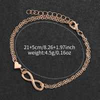 Set De 2 Relojes Para Mujer Con Dial Arábigo Y Correa De Cuero Cuarzo Reloj De Pulsera Con Corazón Dorado Y Pulsera Fashion - details 4