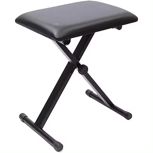 ROCKSTAR MUSIC - Banqueta Teclado y Piano, Acero Negro, Plegable, Ajustable en Altura Y Gomas Antideslizantes -Rockmusic - 1
