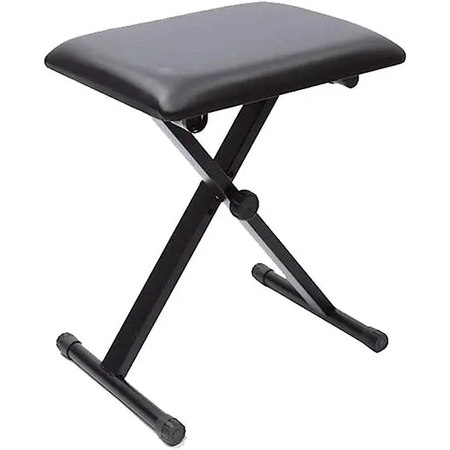 ROCKSTAR MUSIC - Banqueta Teclado y Piano, Acero Negro, Plegable, Ajustable en Altura Y Gomas Antideslizantes -Rockmusic - 1