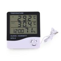 Metros De Temperatura Y Humedad Digital LCD Estación Climática Con Reloj Para El Hogar Medidor Thermohygrometer Multifuncional - details 3