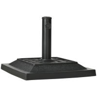 Outsunny Base para Sombrilla de Jardín de 12 kg Soporte de Parasol Cuadrado de Resina para Mástil Ø32/38 mm para Terraza Patio Balcón 44x44x33 cm Negro - details 0